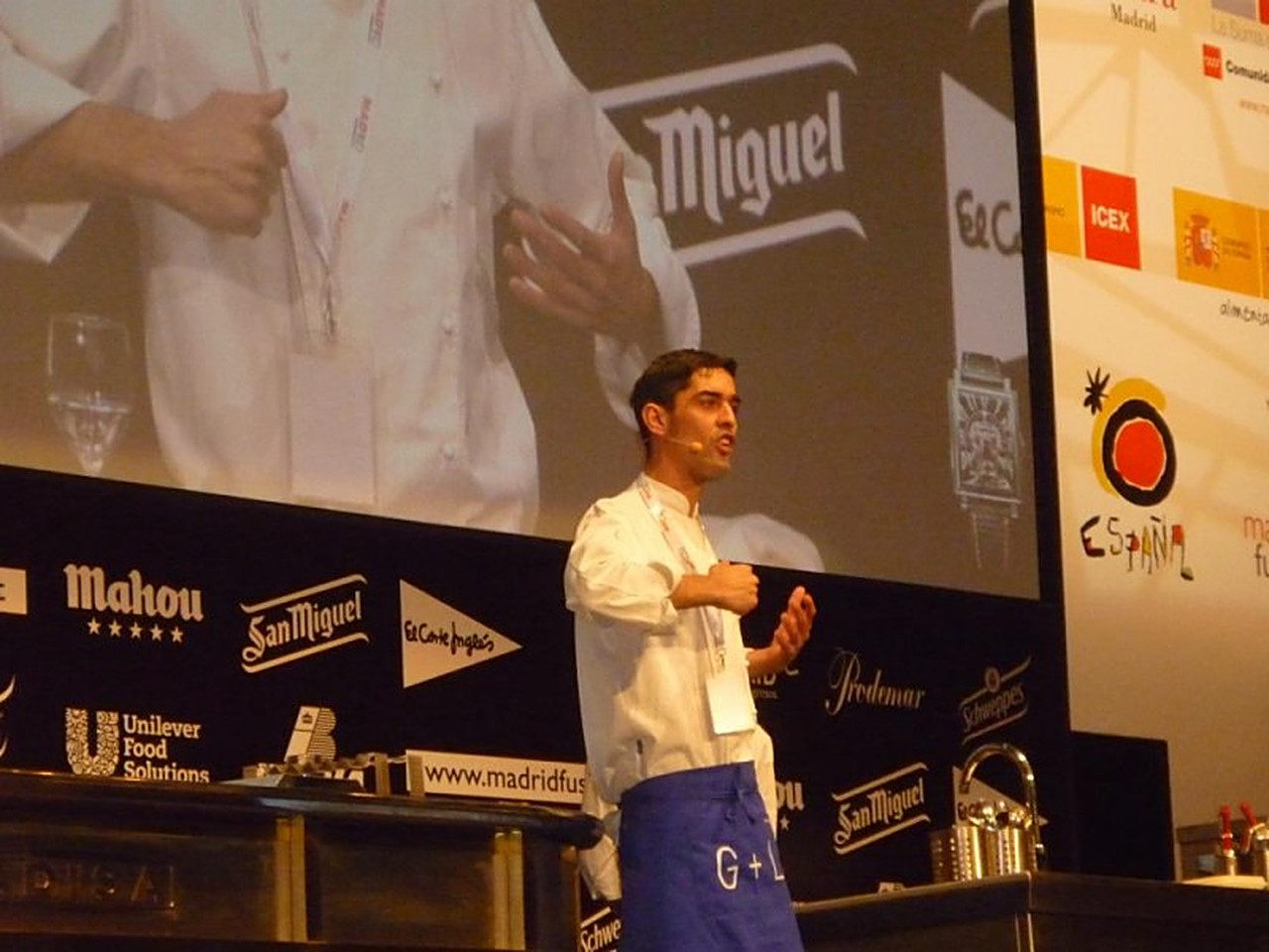 Sergio Azagra como ponente en el escenario principal de Madrid Fusión